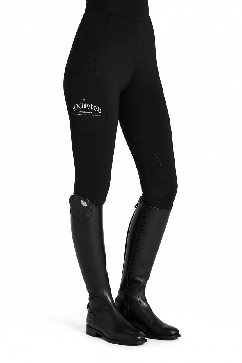 Aztec Diamond Black EQ Club Leggings Full Seat
