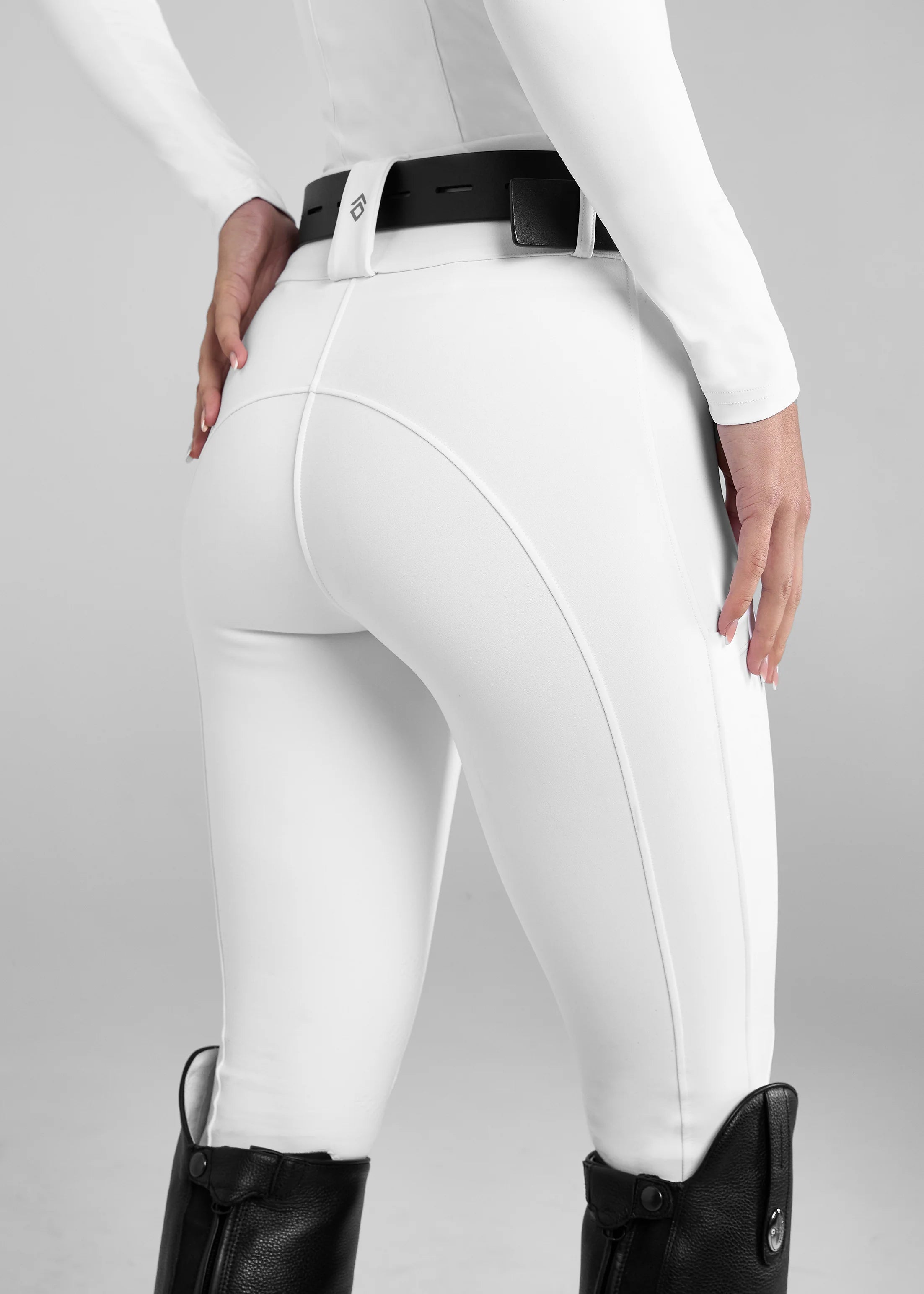 Aztec Diamond White Compression Breeches Knee Grip