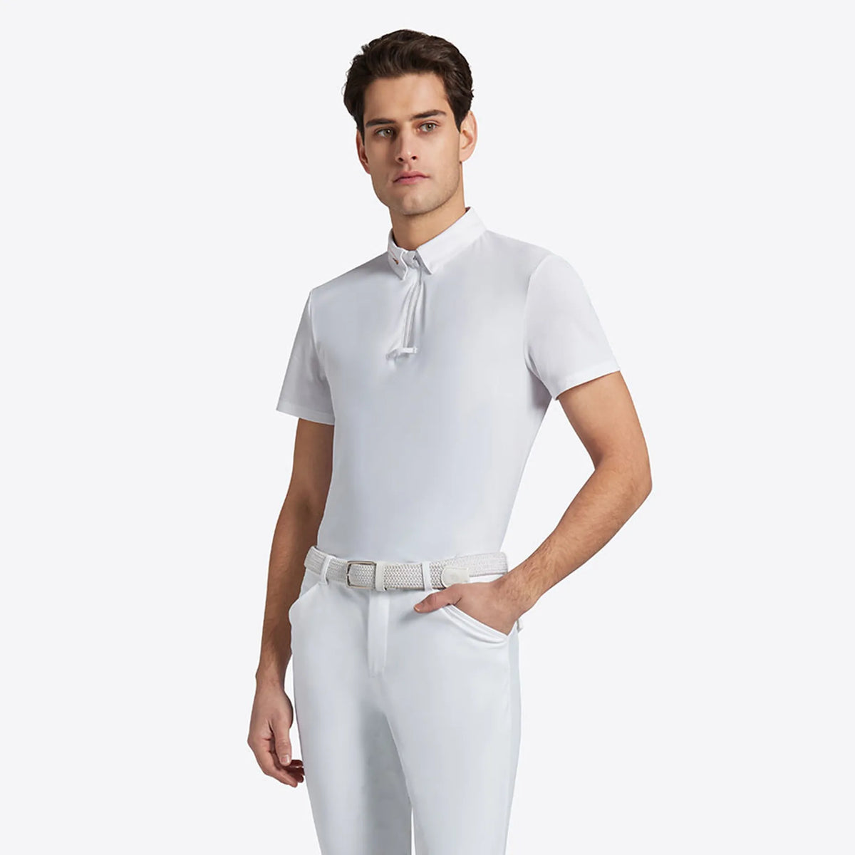 Riders Gene Jersey риза с цип – бяла